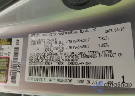 2019 Toyota Tacoma Trd Sport from USA, damaged, VIN 5TFCZ5AN5KX195629